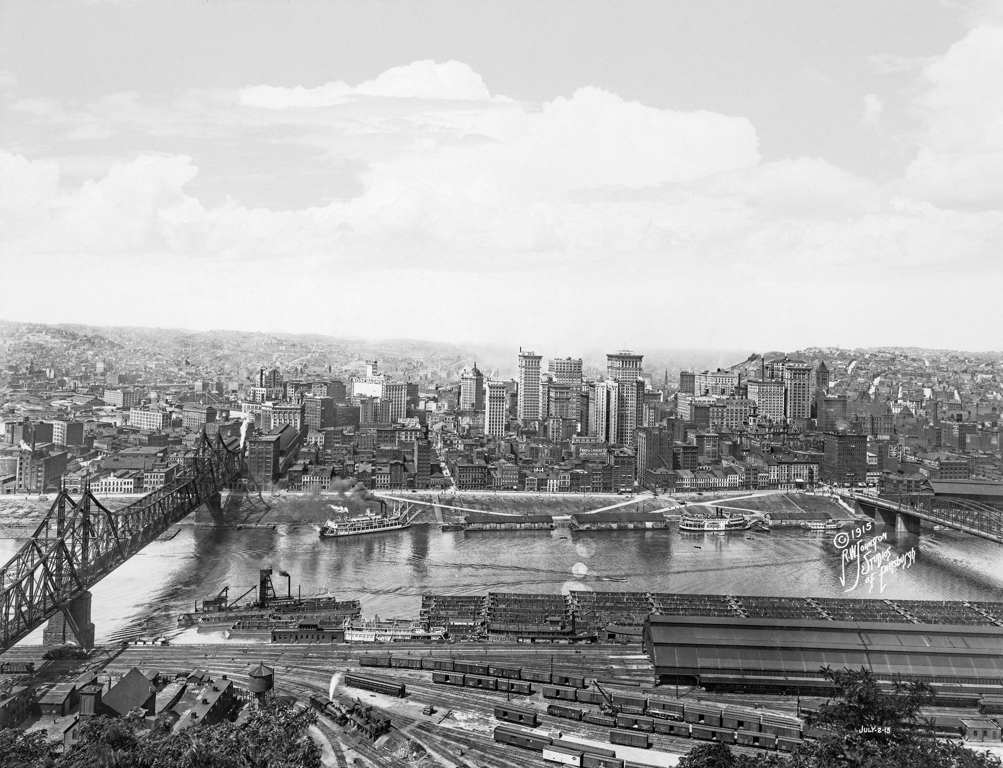 Pittsburgh, Pennsylvania, Rail Yards and River Barges, 1915 Historical Pix