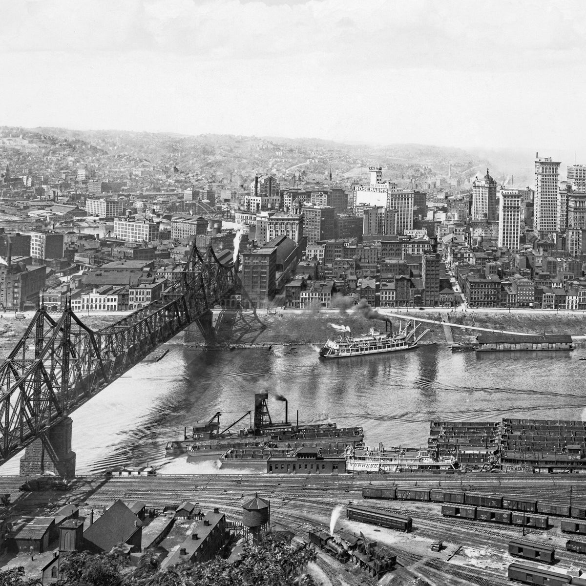 Pittsburgh, Pennsylvania, Rail Yards and River Barges, 1915 Historical Pix