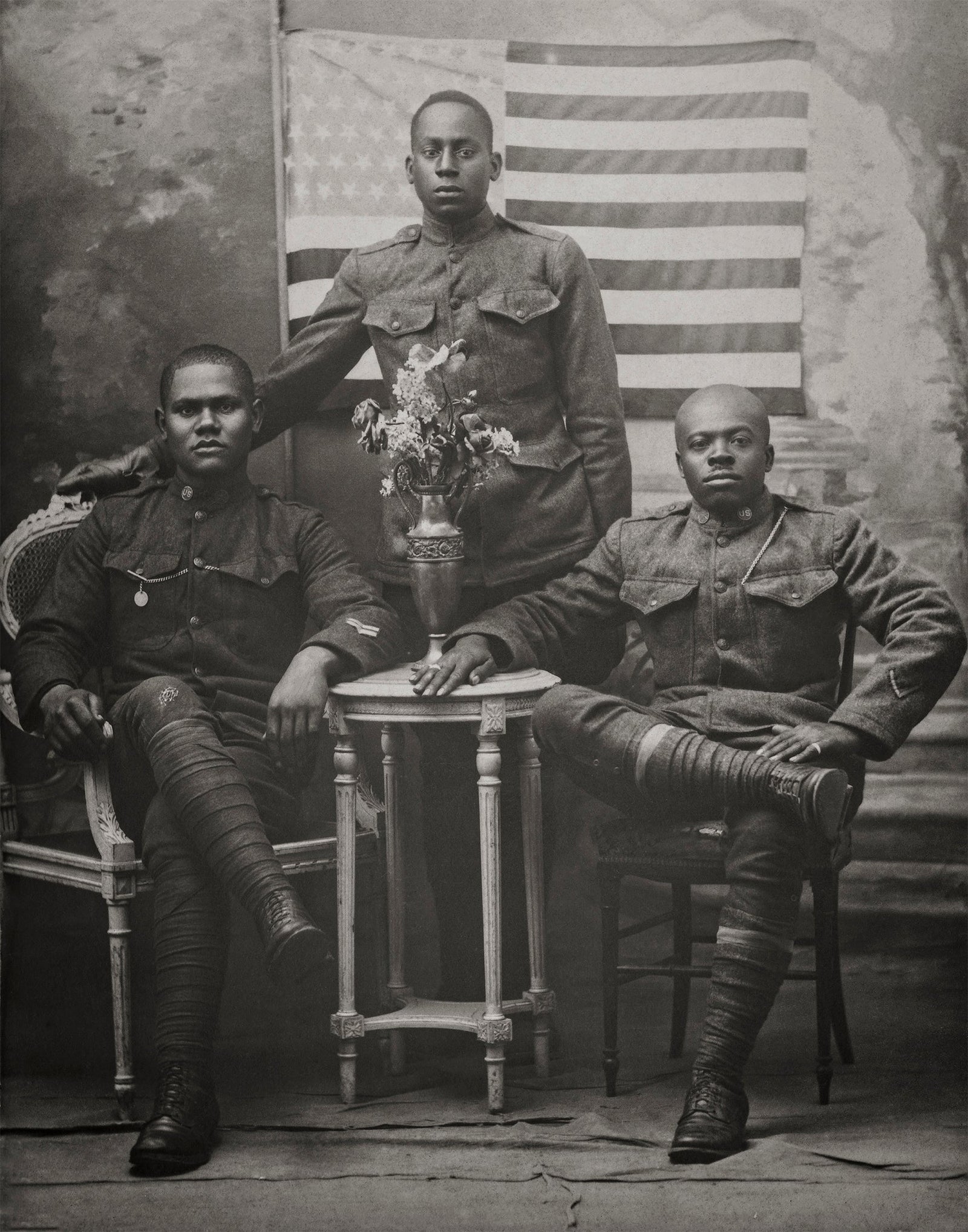 Portrait of WWI Black Soldiers, 1918, Harlem Hellfighters Historical Pix