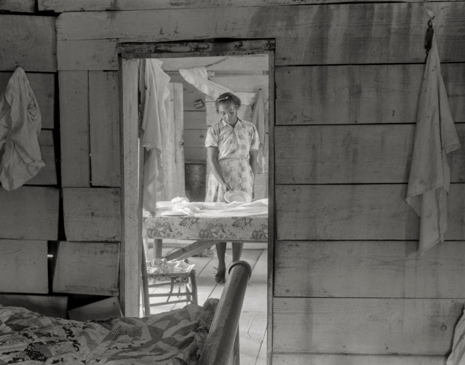 Portrait of a Young Black Girl Ironing, St. Louis, 1941 by Jack Delano Historical Pix