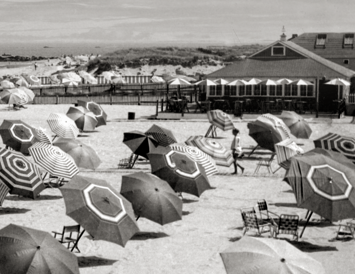 Nantucket Cliffside Beach, Umbrellas, 1950s