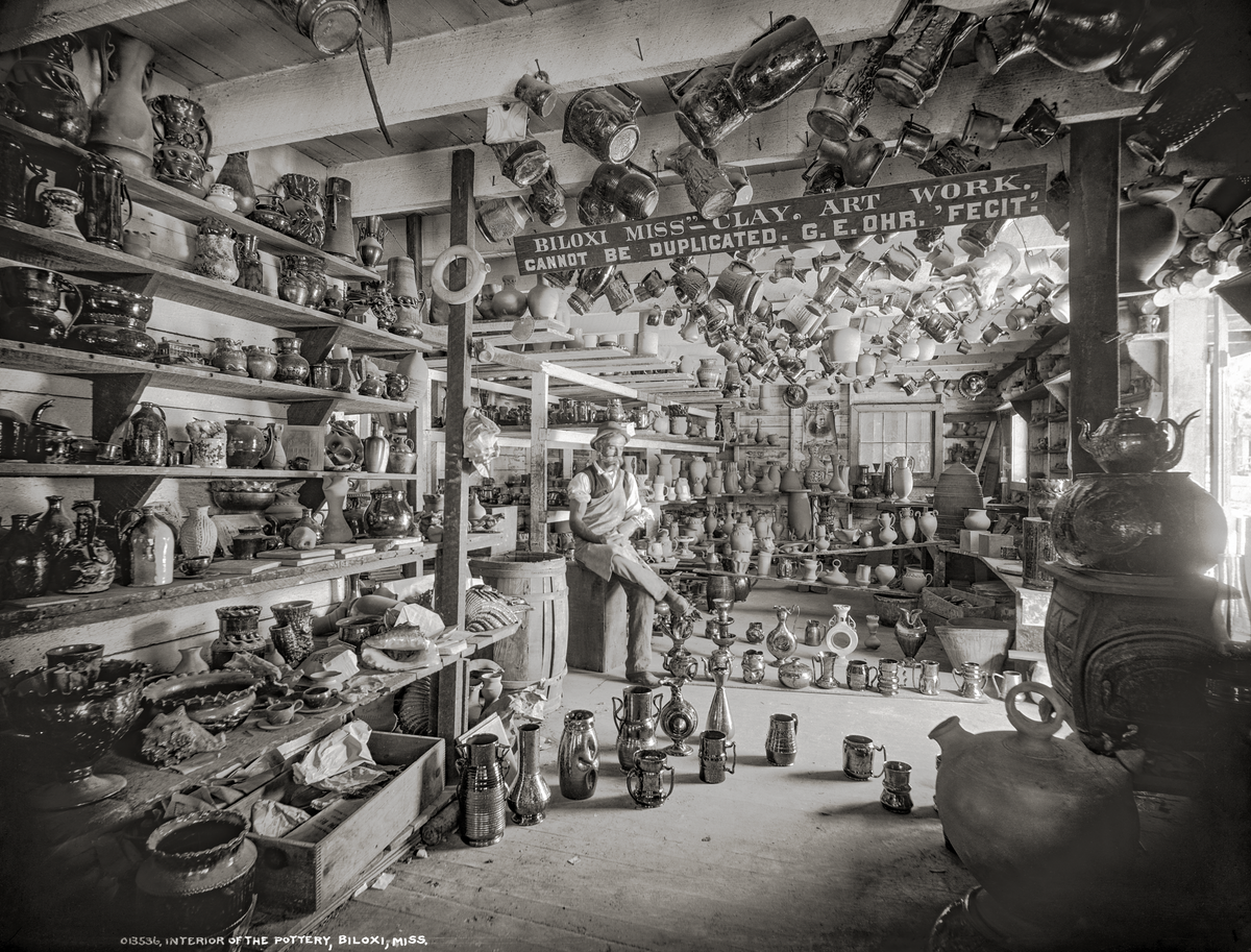George Ohr, Ceramic Artist, Studio, Biloxi, MS 1901