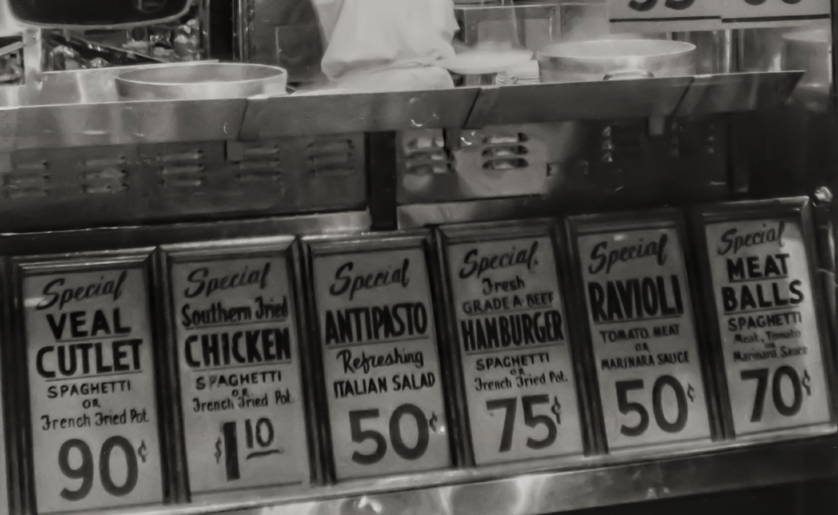 NYC, Italian Restaurant, Man With Spaghetti, 1957