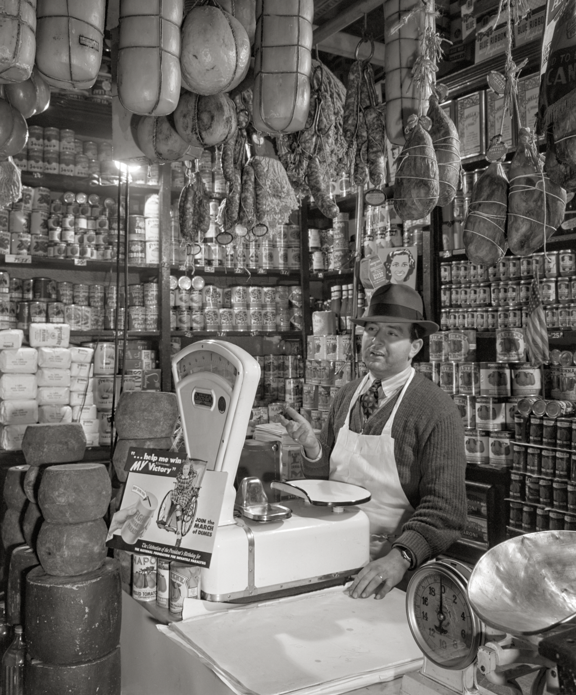 New York City, Italian Grocer, Little Italy, 1943