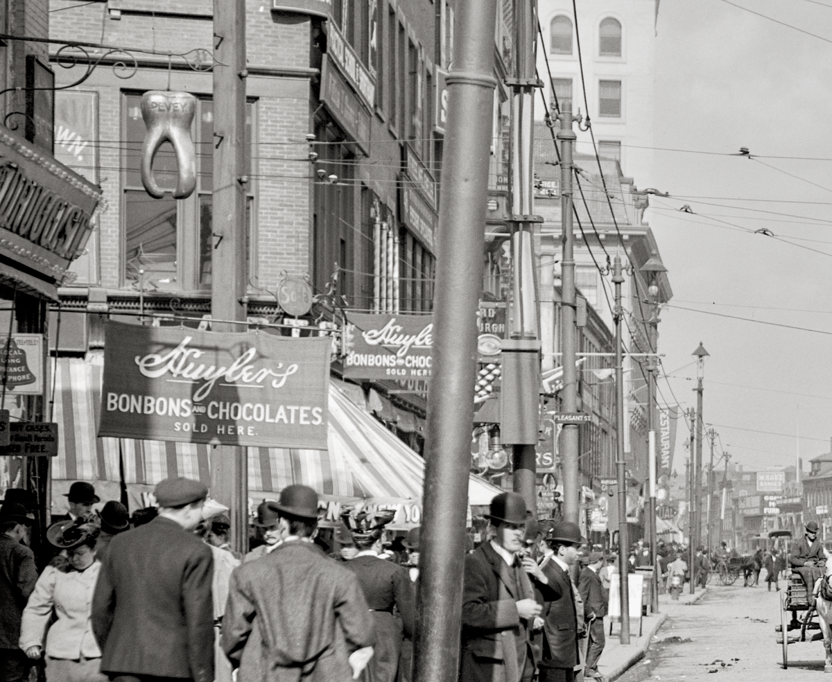 Worcester Massachusetts, Main Street, Circa 1906