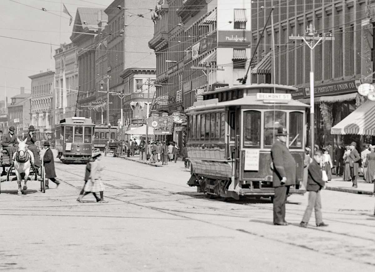 Worcester Massachusetts, Main Street, Circa 1906