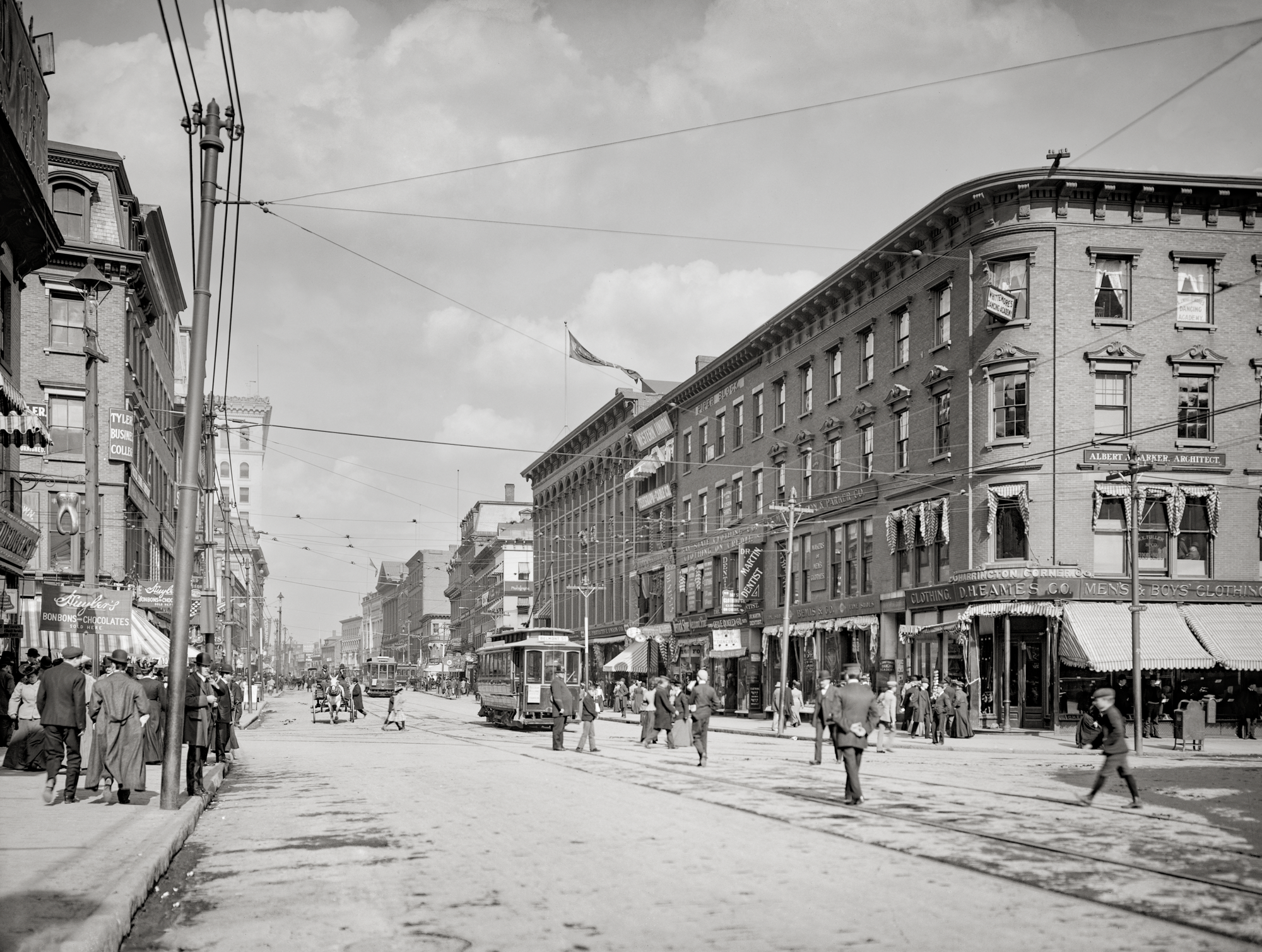 Worcester Massachusetts, Main Street, Circa 1906