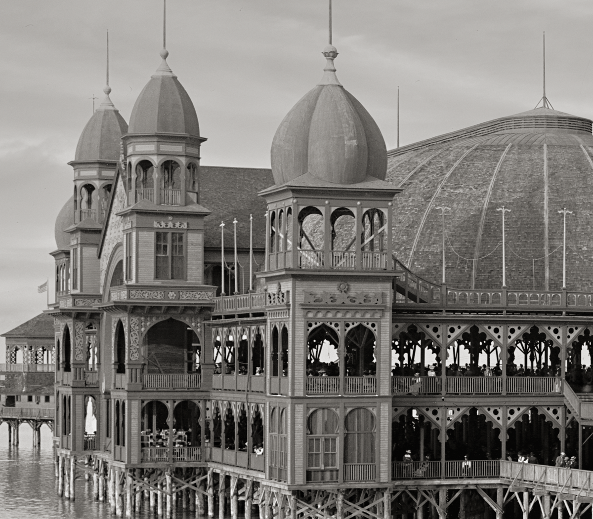 Saltair Pavilion Photo, Great Salt Lake, Utah Circa 1900