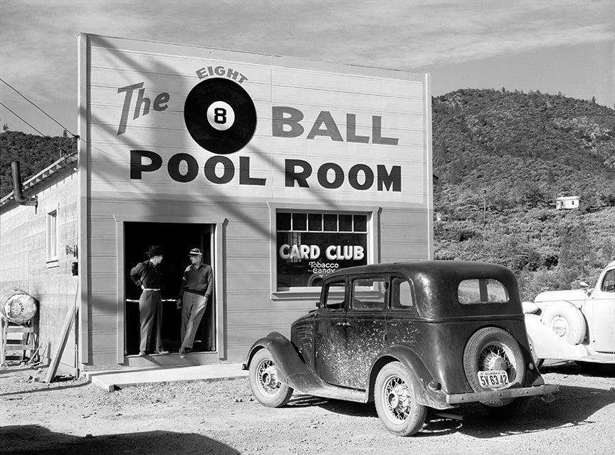 Shasta County, CA, "Eight Ball Pool Room," Photo, 1940s Historical Pix