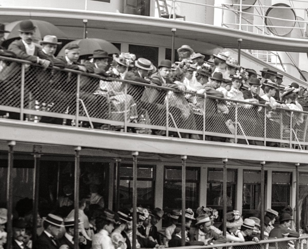 Steamer Ships Tashmoo and Idlewild at the Dock, Detroit, Michigan 1901 Historical Pix