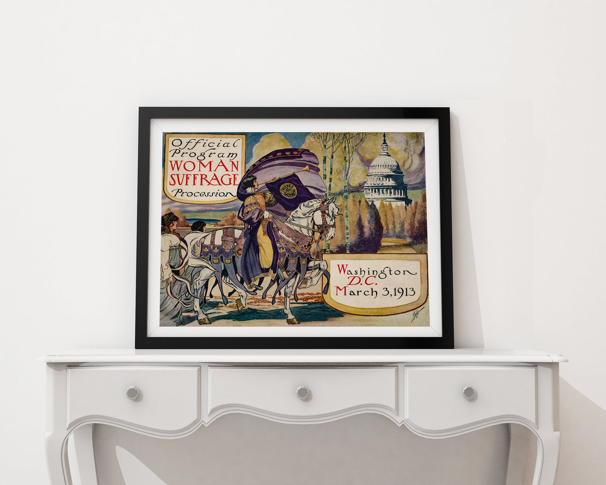 Suffragettes Protesting, Women&#39;s March 1913 Program Cover Historical Pix