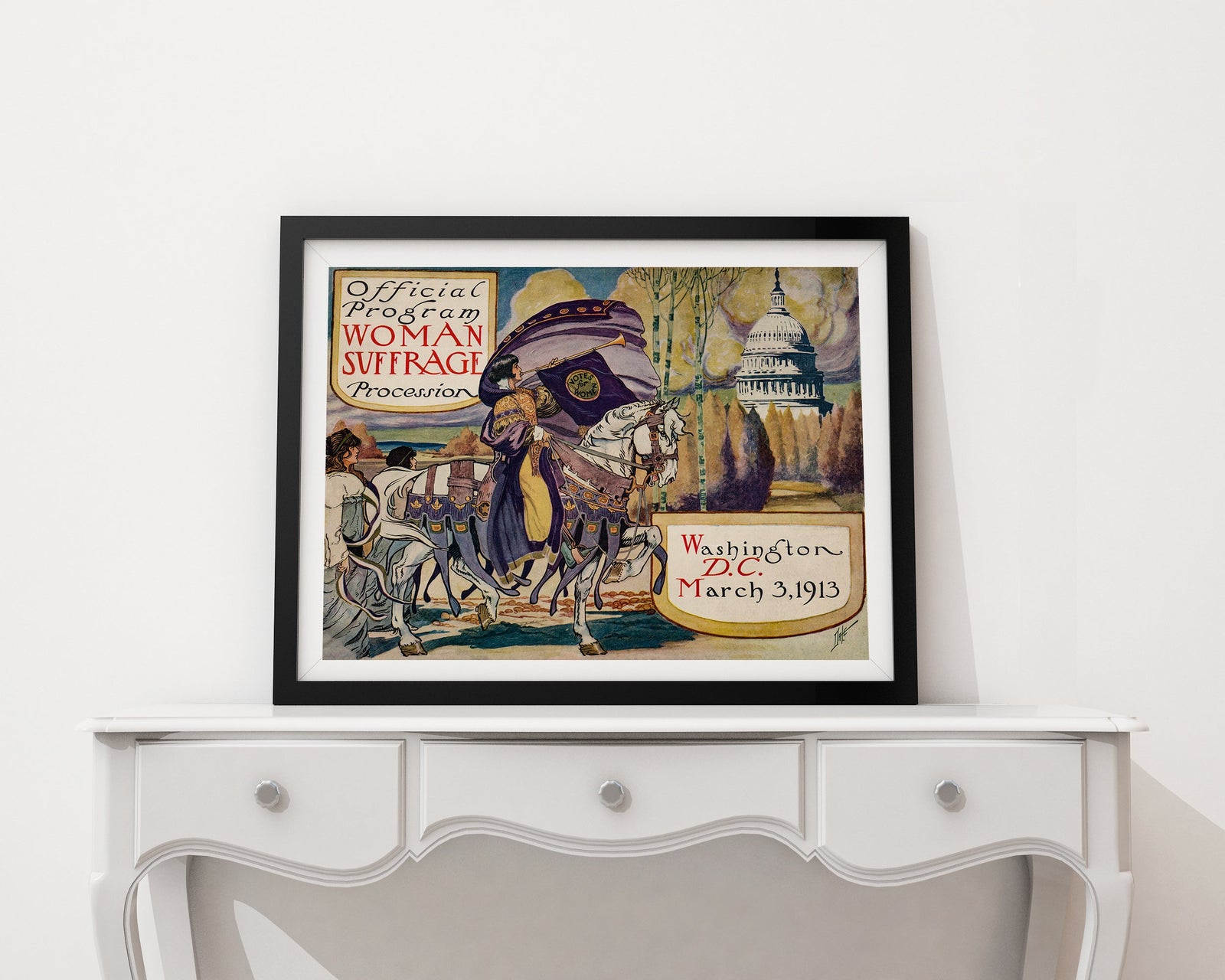 Suffragettes Protesting, Women's March 1913 Program Cover Historical Pix