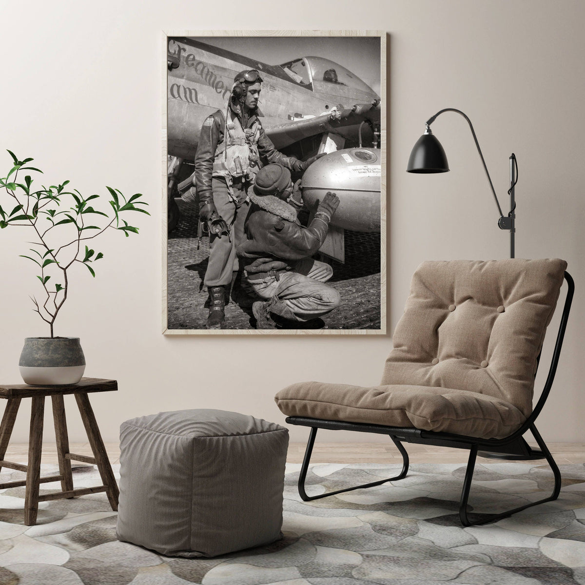 Tuskegee Airmen Strategizing, WWII Military, 1945 Historical Pix