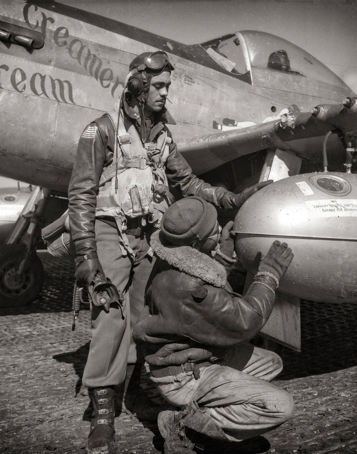 Tuskegee Airmen Strategizing, WWII Military, 1945 Historical Pix