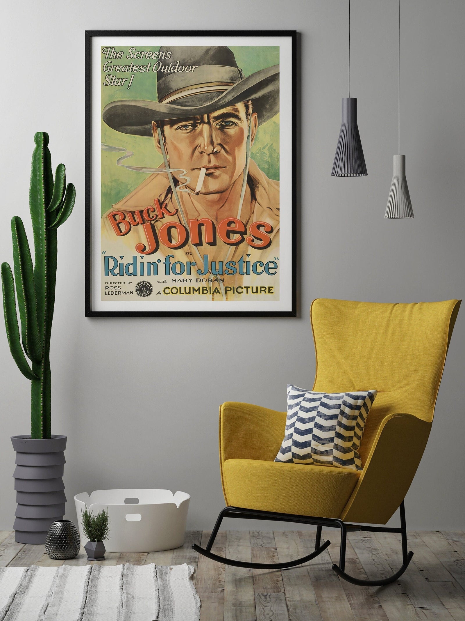 Vintage cowboy movie poster, Buck Jones, Columbia Pictures, 1932 Historical Pix