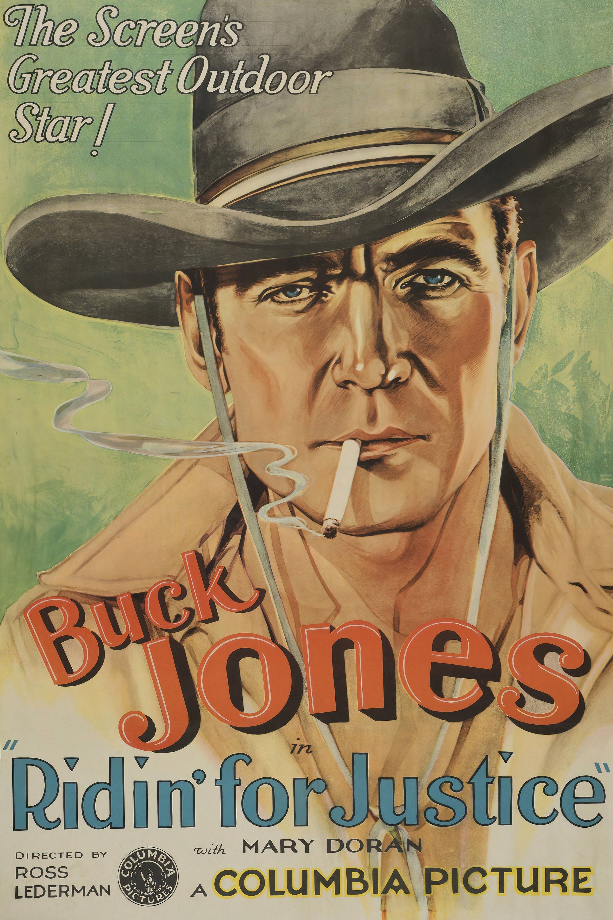 Vintage cowboy movie poster, Buck Jones, Columbia Pictures, 1932 Historical Pix