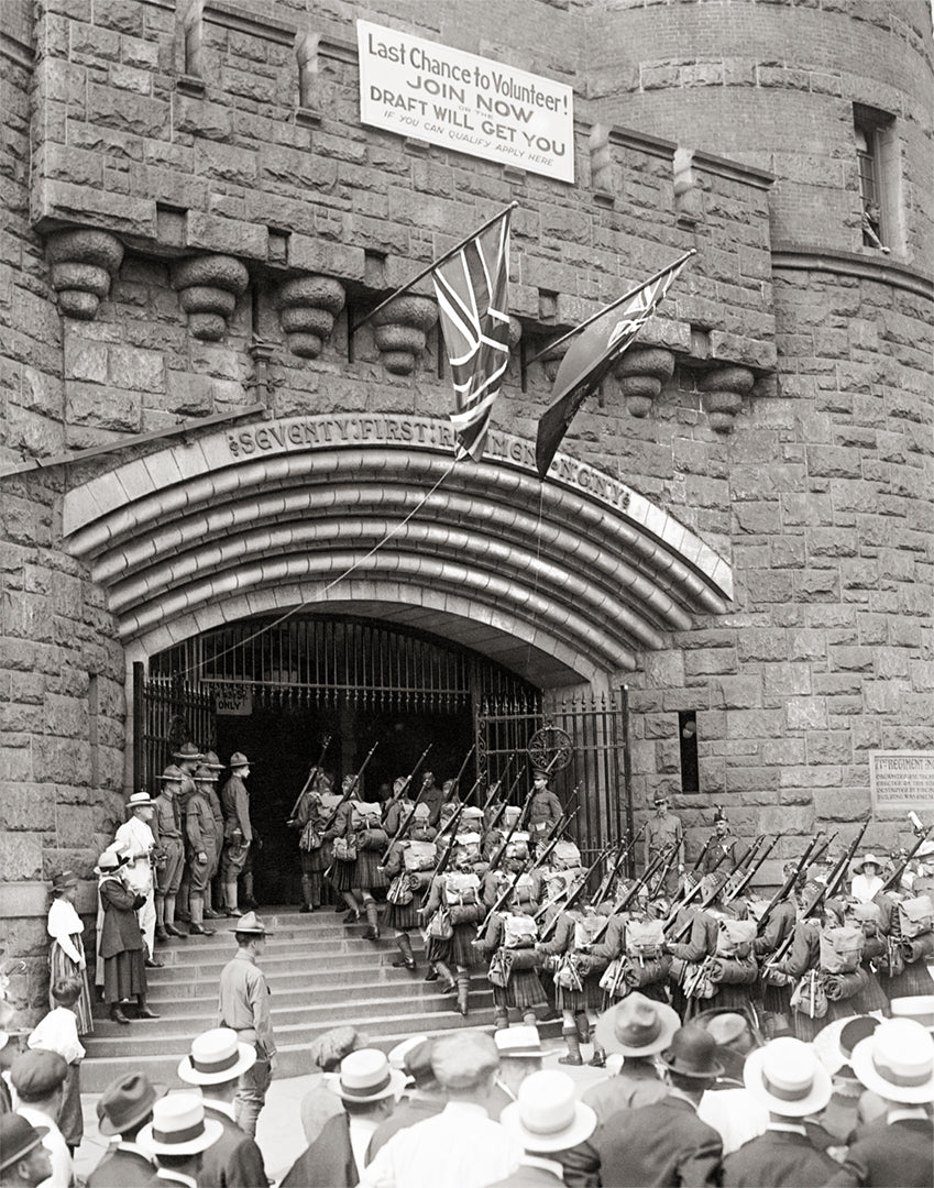 WWI Kilties in NY - Canadians Join NY's 71st Infantry, Enlistment 1917 Historical Pix
