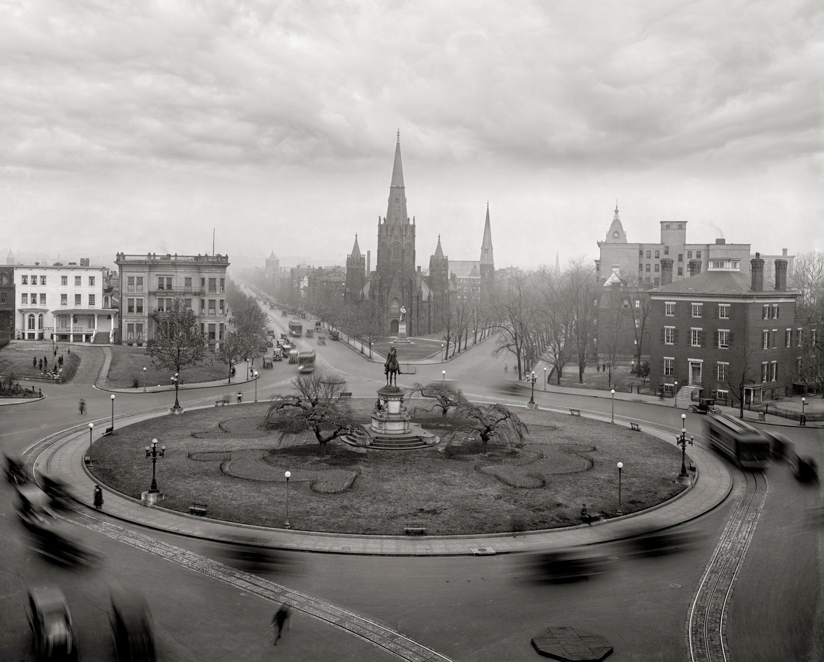 Washington DC, Thomas Circle, 1921 Historical Pix