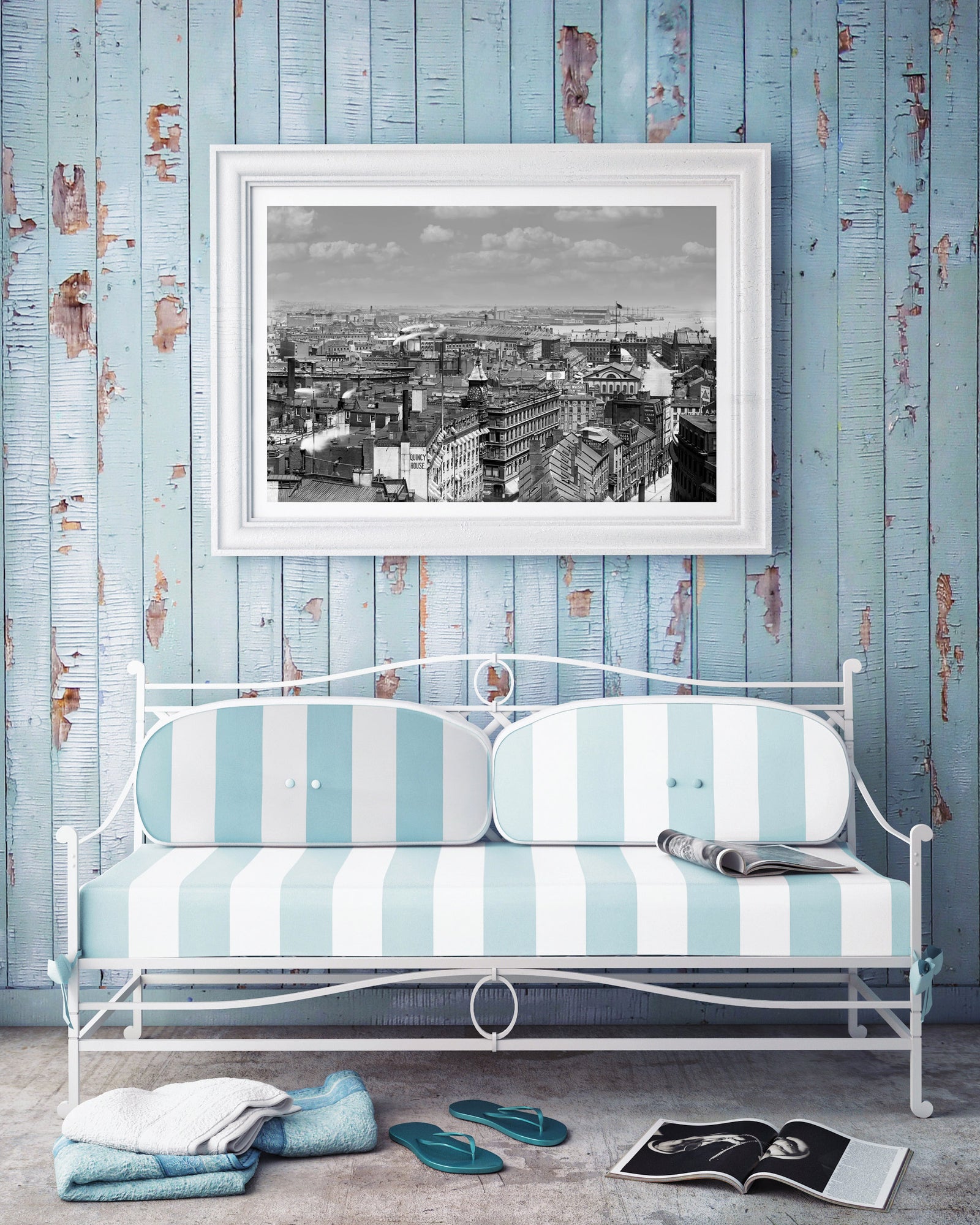 Boston Rooftop Photo from Barrister's Hall, Boston University to Faneuil Hall, 1906