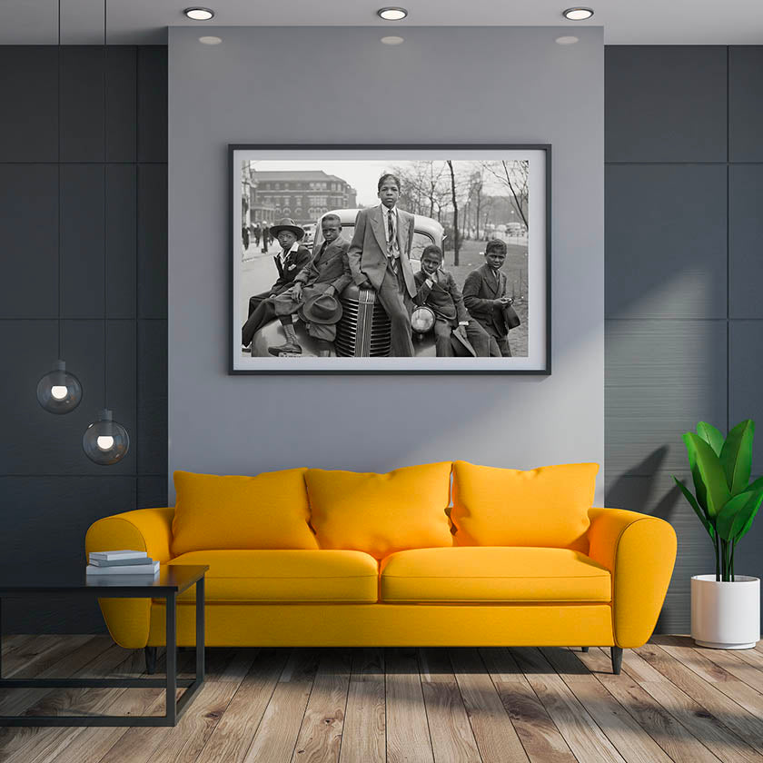 Five African American Boys on Car, South Side Chicago, 1941 by Russell Lee