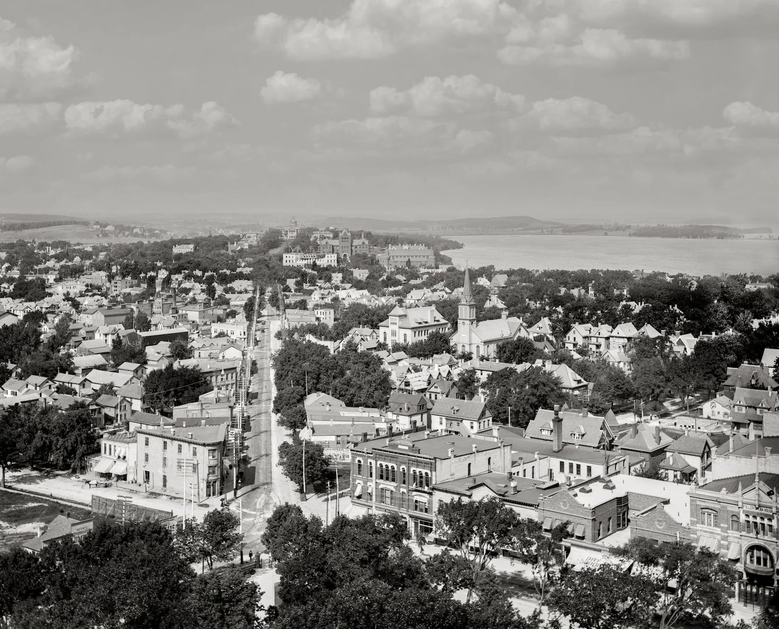 Madison, Wisconsin From the Capitol Dome, Circa 1900